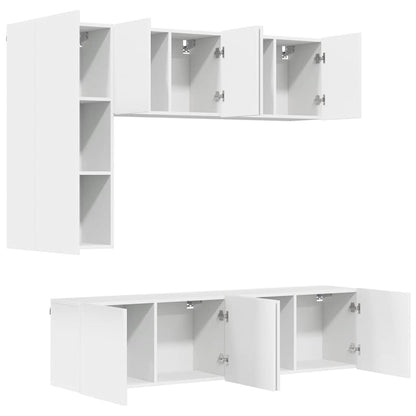 vidaXL 5 Piece TV Wall Units White Engineered Wood