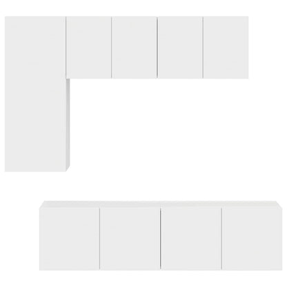 vidaXL 5 Piece TV Wall Units White Engineered Wood