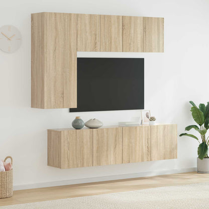 vidaXL 5 Piece TV Wall Units Sonoma Oak Engineered Wood