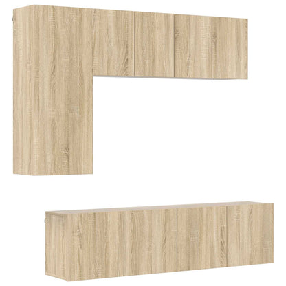 vidaXL 5 Piece TV Wall Units Sonoma Oak Engineered Wood