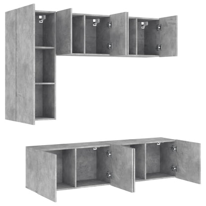 vidaXL 5 Piece TV Wall Units Concrete Grey Engineered Wood