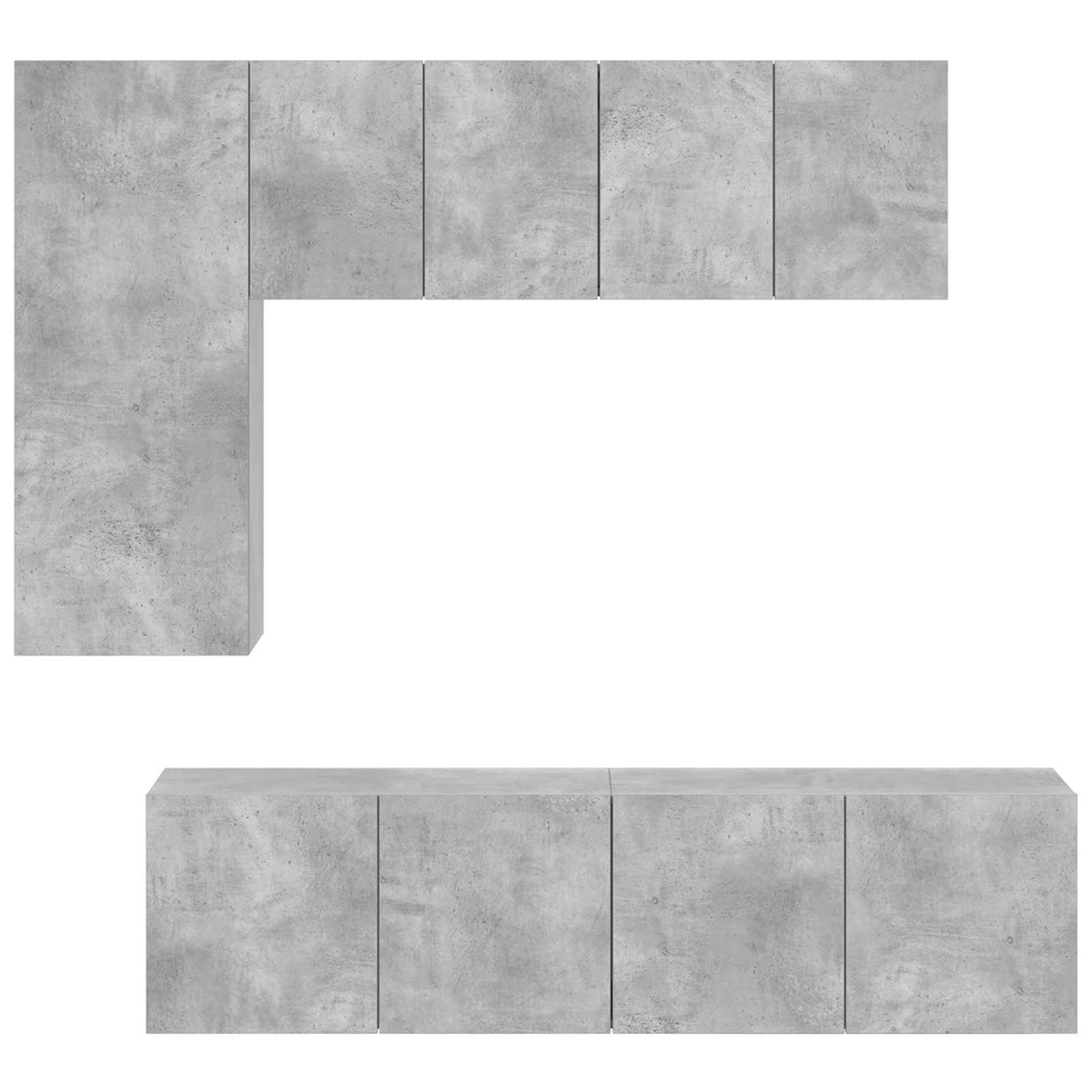 vidaXL 5 Piece TV Wall Units Concrete Grey Engineered Wood