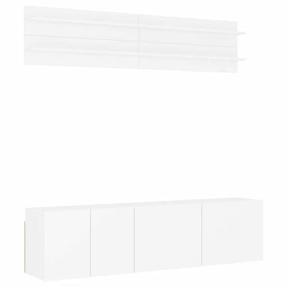 vidaXL 6 Piece TV Wall Units White Engineered Wood