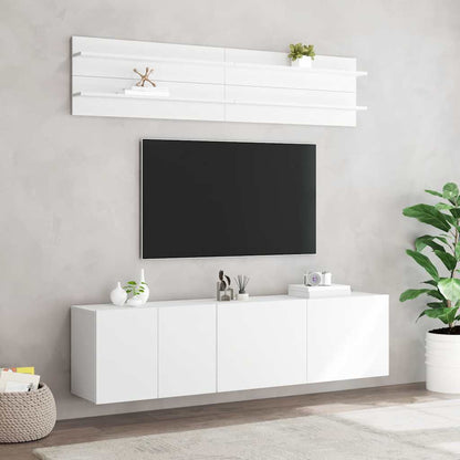 vidaXL 6 Piece TV Wall Units White Engineered Wood