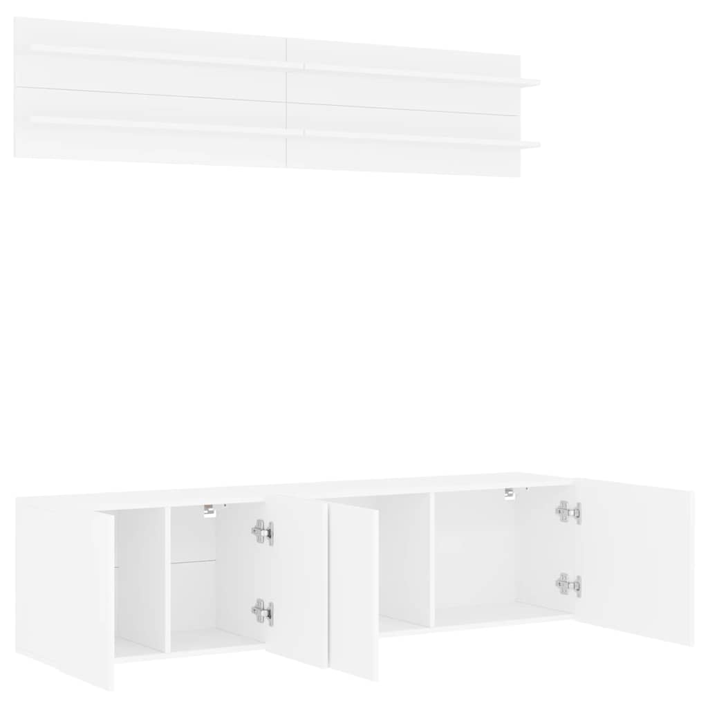 vidaXL 6 Piece TV Wall Units White Engineered Wood