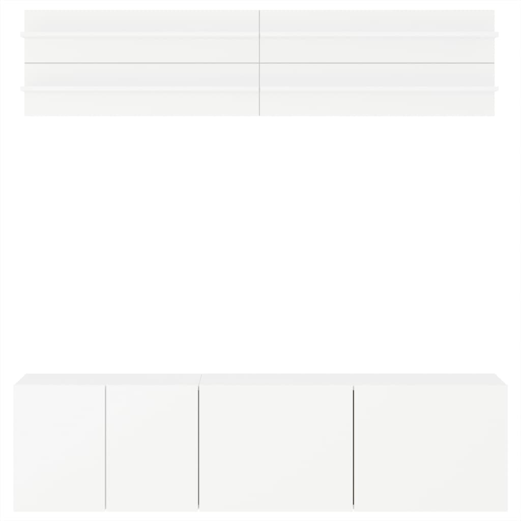 vidaXL | TV Wall Units | Wall-mounted 6 pcs white Engineered wood