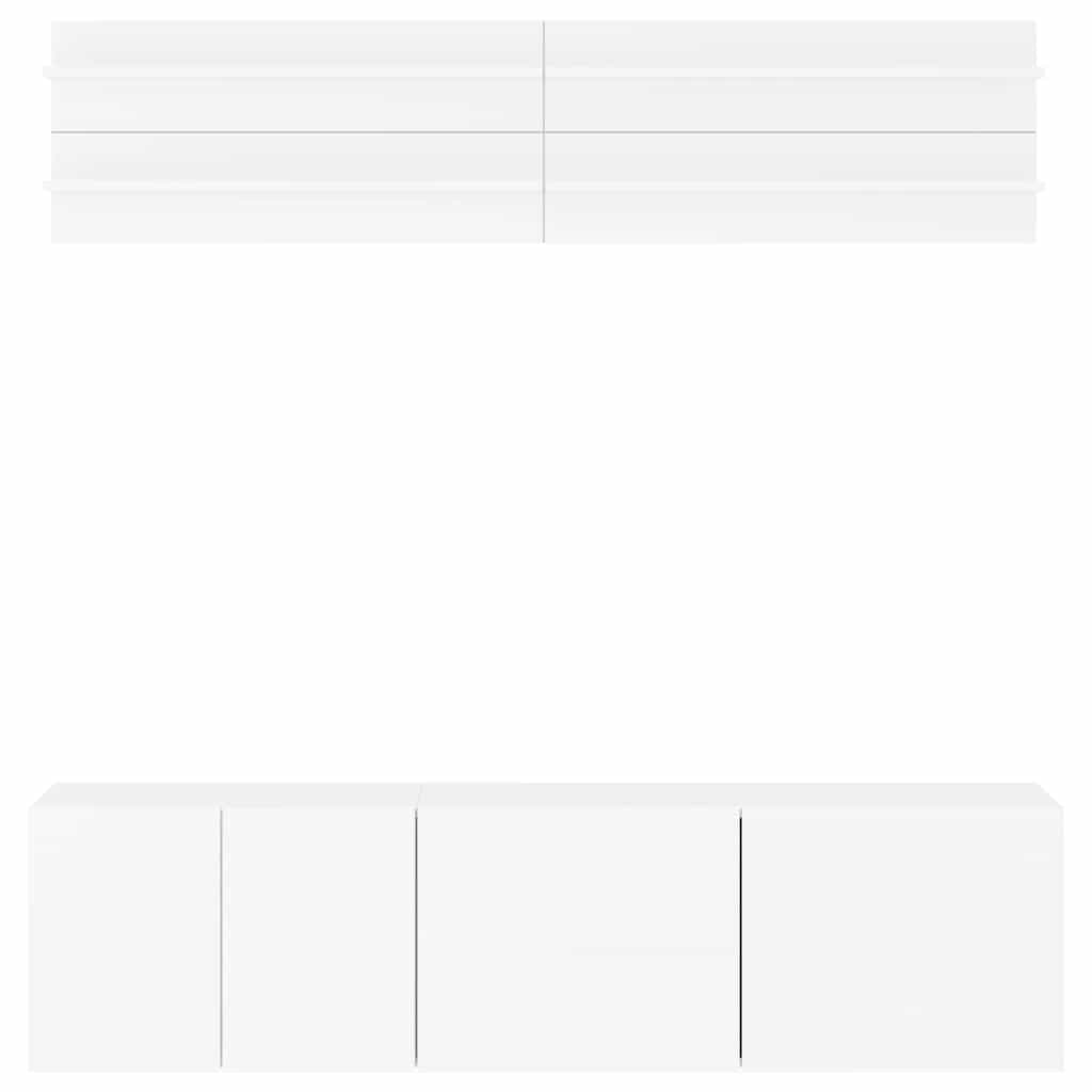 vidaXL 6 Piece TV Wall Units White Engineered Wood