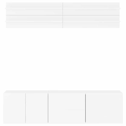 vidaXL 6 Piece TV Wall Units White Engineered Wood