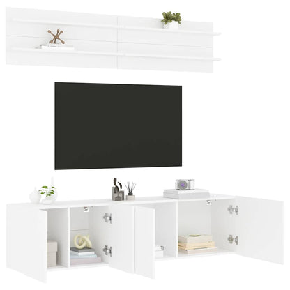vidaXL 6 Piece TV Wall Units White Engineered Wood