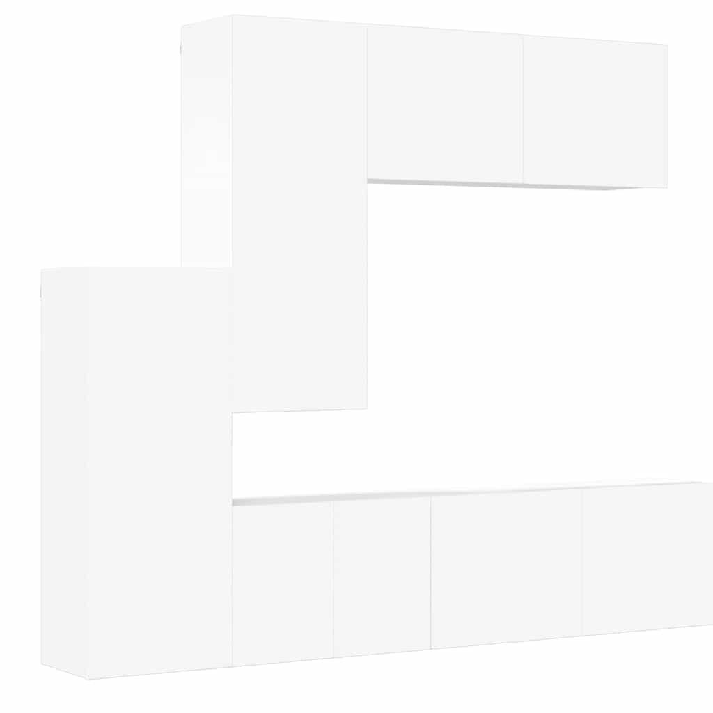 vidaXL 5 Piece TV Wall Units White Engineered Wood