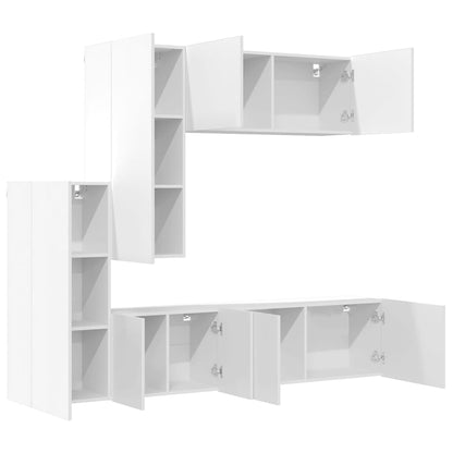 vidaXL 5 Piece TV Wall Units White Engineered Wood