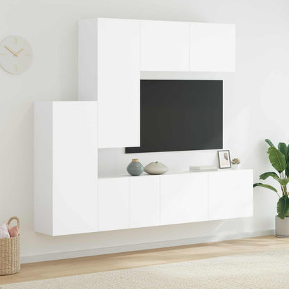 vidaXL 5 Piece TV Wall Units White Engineered Wood