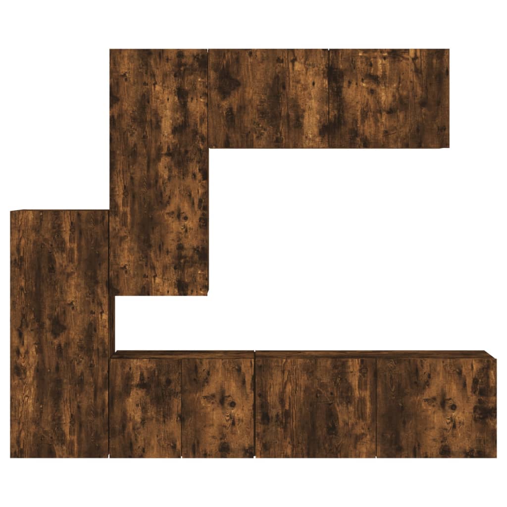 vidaXL 5 Piece TV Wall Units Smoked Oak Engineered Wood
