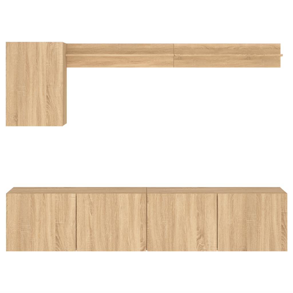 vidaXL 5 Piece TV Wall Units Sonoma Oak Engineered Wood