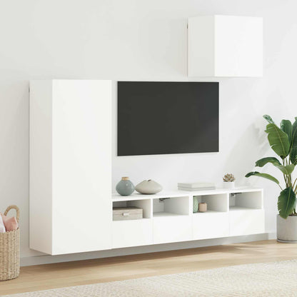 vidaXL 4 Piece TV Wall Units White Engineered Wood