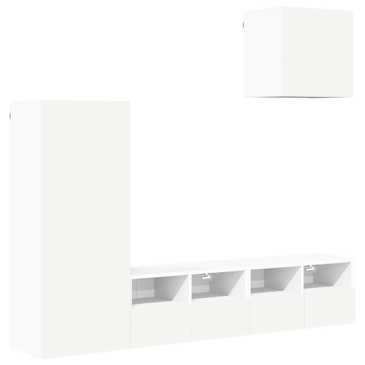 vidaXL 4 Piece TV Wall Units White Engineered Wood
