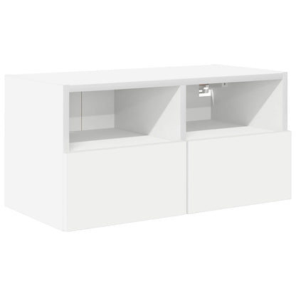 vidaXL 4 Piece TV Wall Units White Engineered Wood
