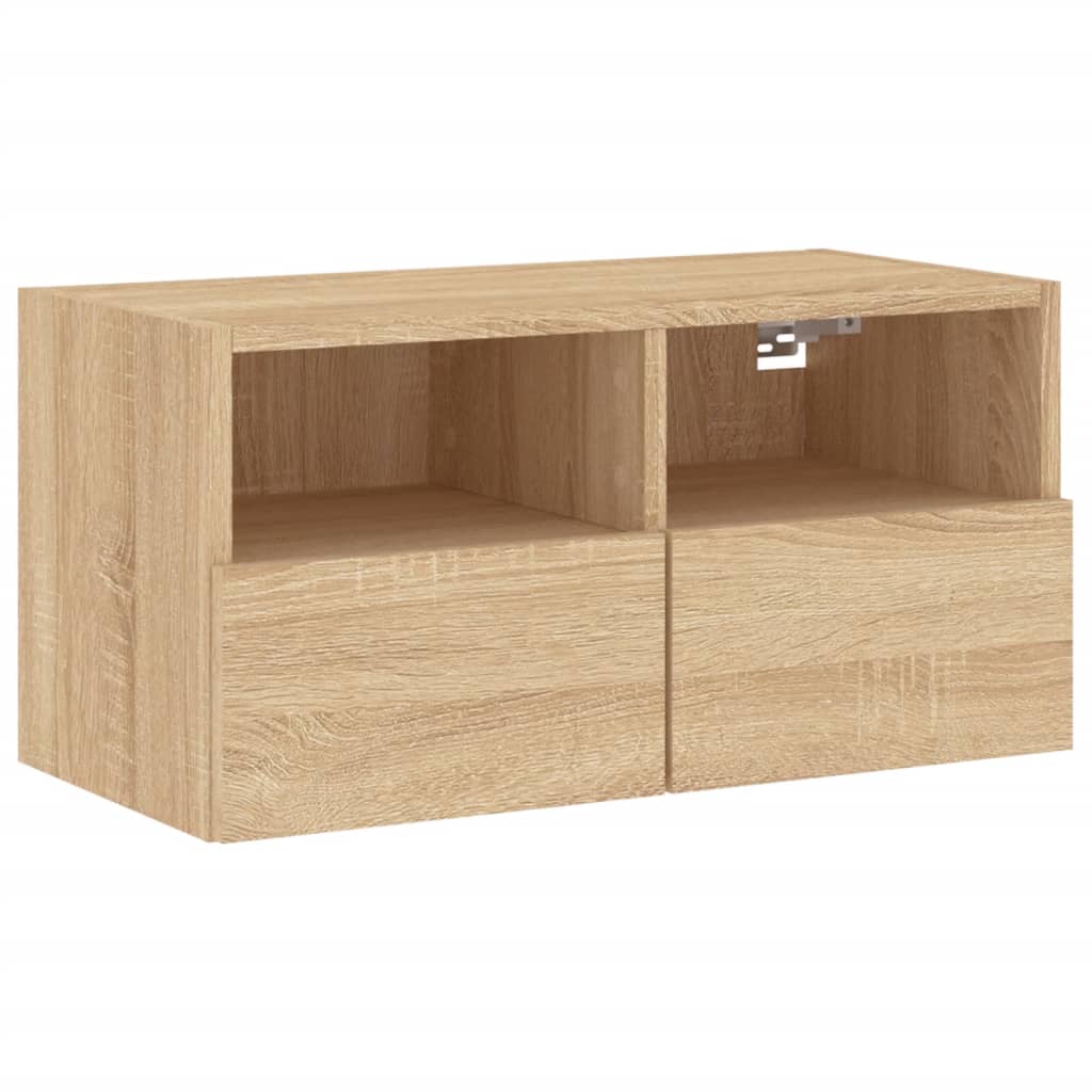 vidaXL 4 Piece TV Wall Units Sonoma Oak Engineered Wood
