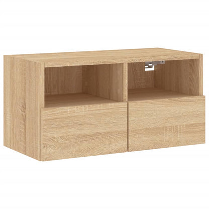 vidaXL 4 Piece TV Wall Units Sonoma Oak Engineered Wood