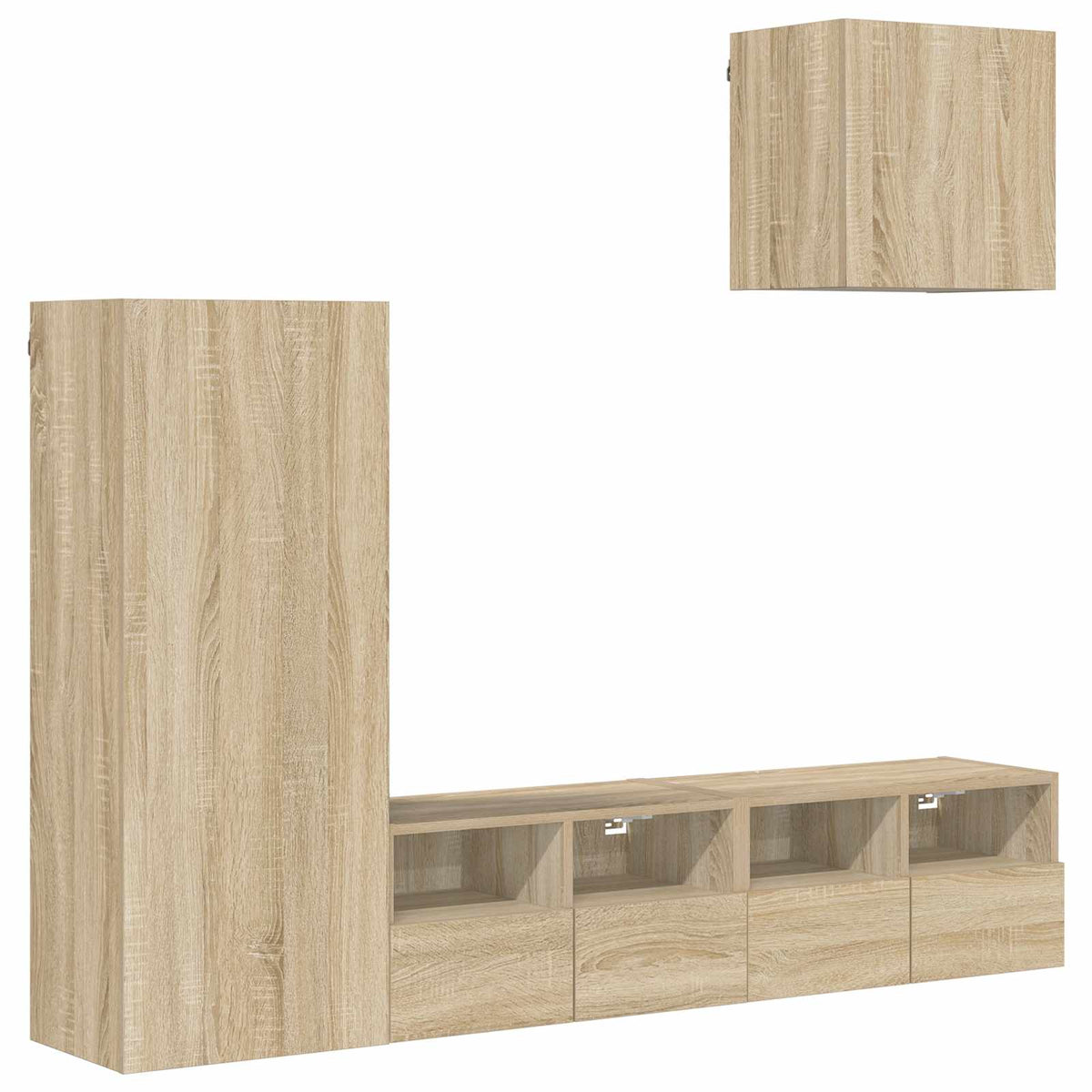vidaXL 4 Piece TV Wall Units Sonoma Oak Engineered Wood