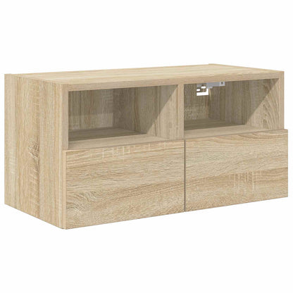 vidaXL 4 Piece TV Wall Units Sonoma Oak Engineered Wood