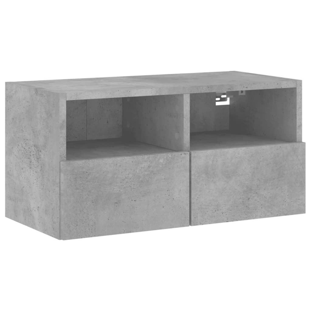 vidaXL 4 Piece TV Wall Units Concrete Grey Engineered Wood