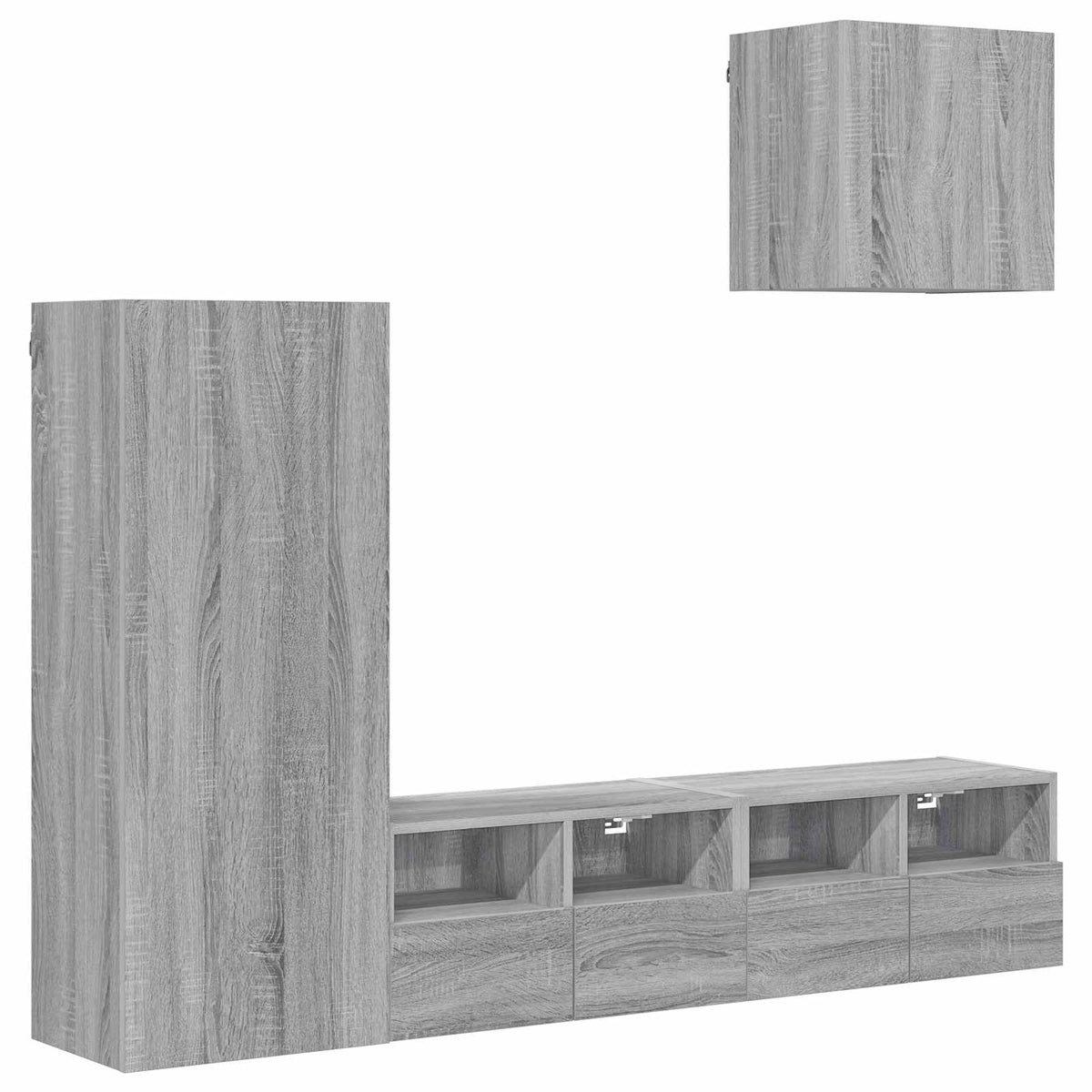 vidaXL 4 Piece TV Wall Units Grey Sonoma Engineered Wood