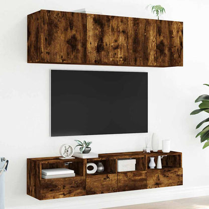 vidaXL 5 Piece TV Wall Units Smoked Oak Engineered Wood