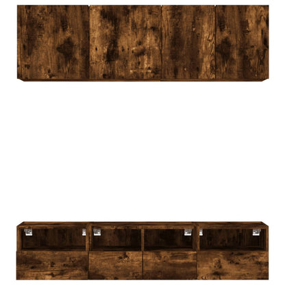 vidaXL 5 Piece TV Wall Units Smoked Oak Engineered Wood
