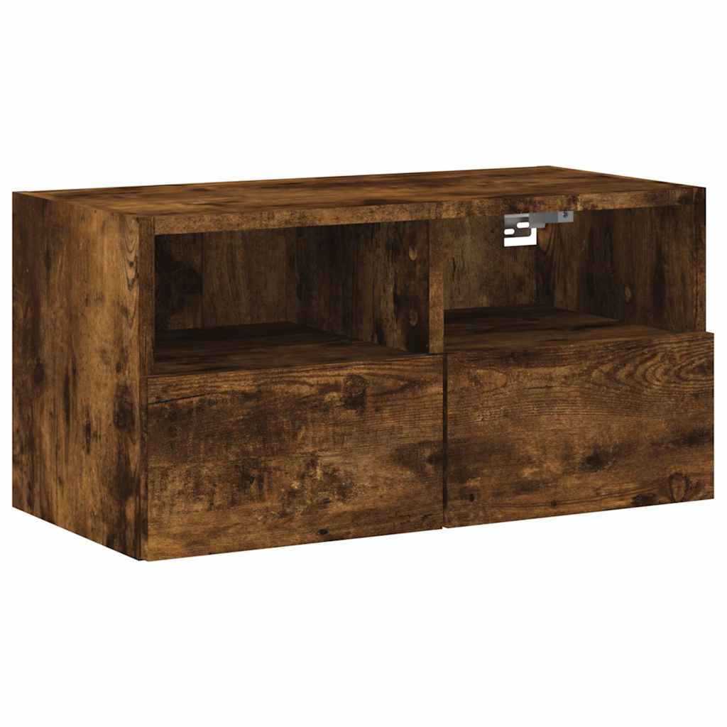 vidaXL 5 Piece TV Wall Units Smoked Oak Engineered Wood