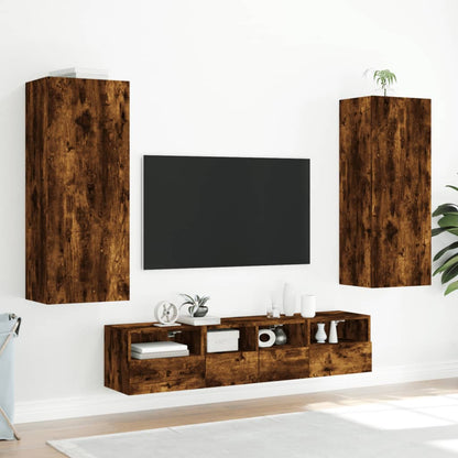 vidaXL 5 Piece TV Wall Units Smoked Oak Engineered Wood