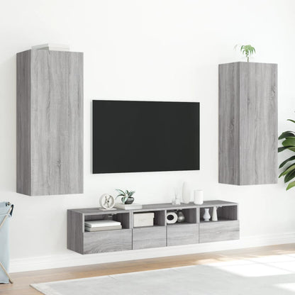 vidaXL 5 Piece TV Wall Units Grey Sonoma Engineered Wood