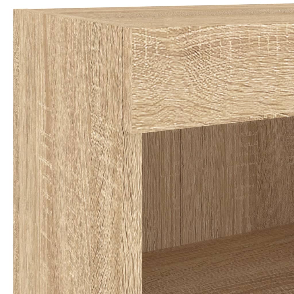 vidaXL 4 Piece TV Wall Cabinets with LED Lights Sonoma Oak