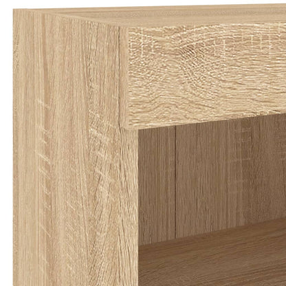 vidaXL 4 Piece TV Wall Cabinets with LED Lights Sonoma Oak