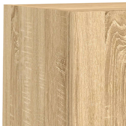 vidaXL 4 Piece TV Wall Cabinets with LED Lights Sonoma Oak
