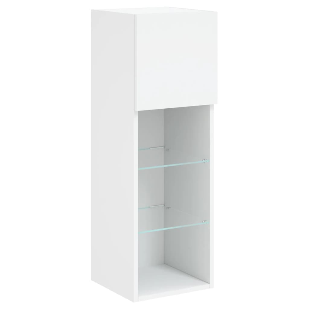 vidaXL 4 Piece TV Wall Cabinets with LED Lights White