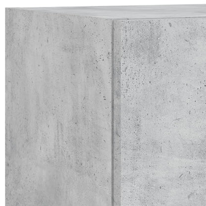 vidaXL 4 Piece TV Wall Cabinets with LED Lights Concrete Grey