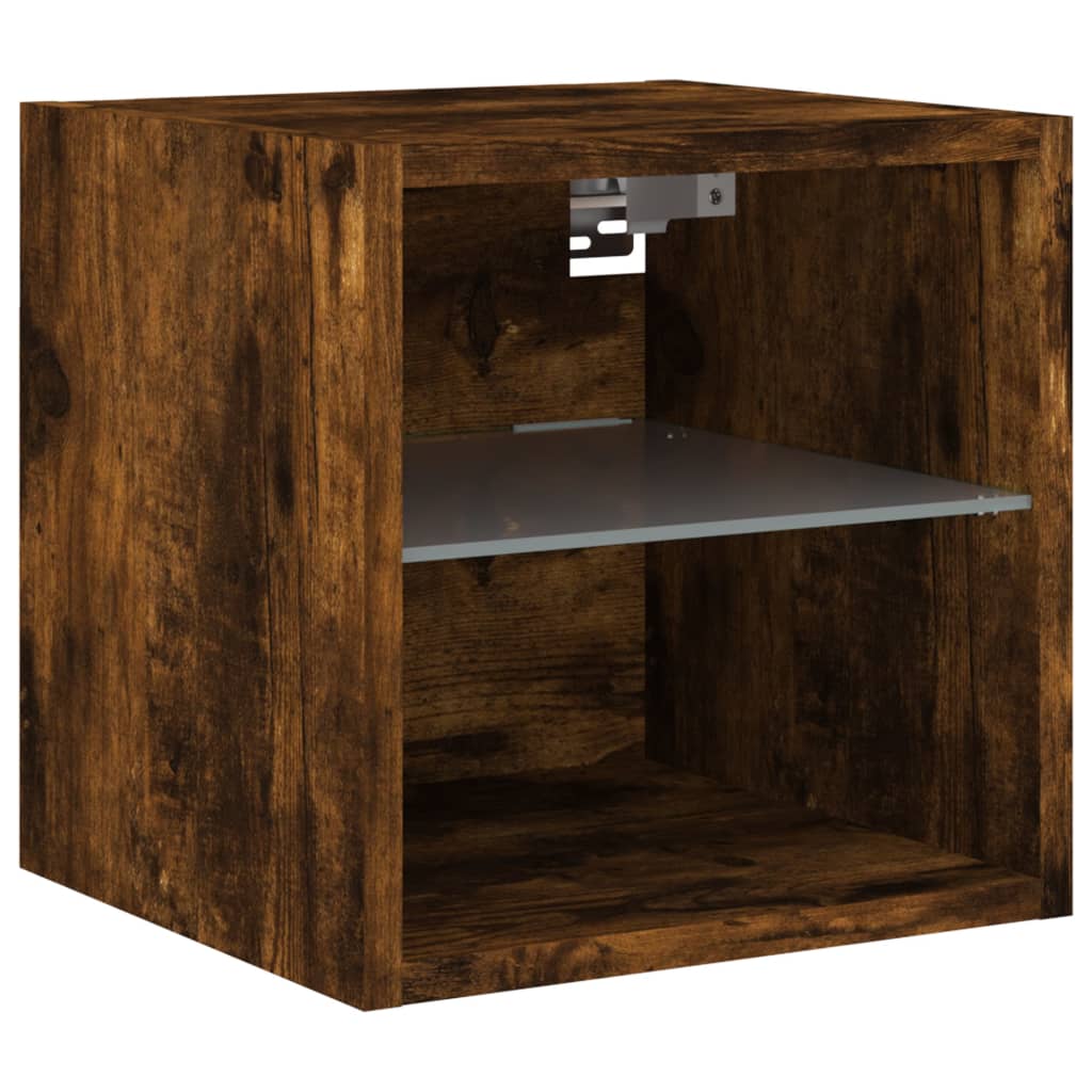 vidaXL 8 Piece TV Wall Units with LED Smoked Oak Engineered Wood