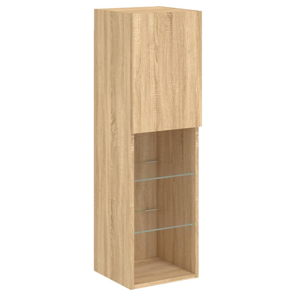 vidaXL 5 Piece TV Wall Units with LED Sonoma Oak Engineered Wood