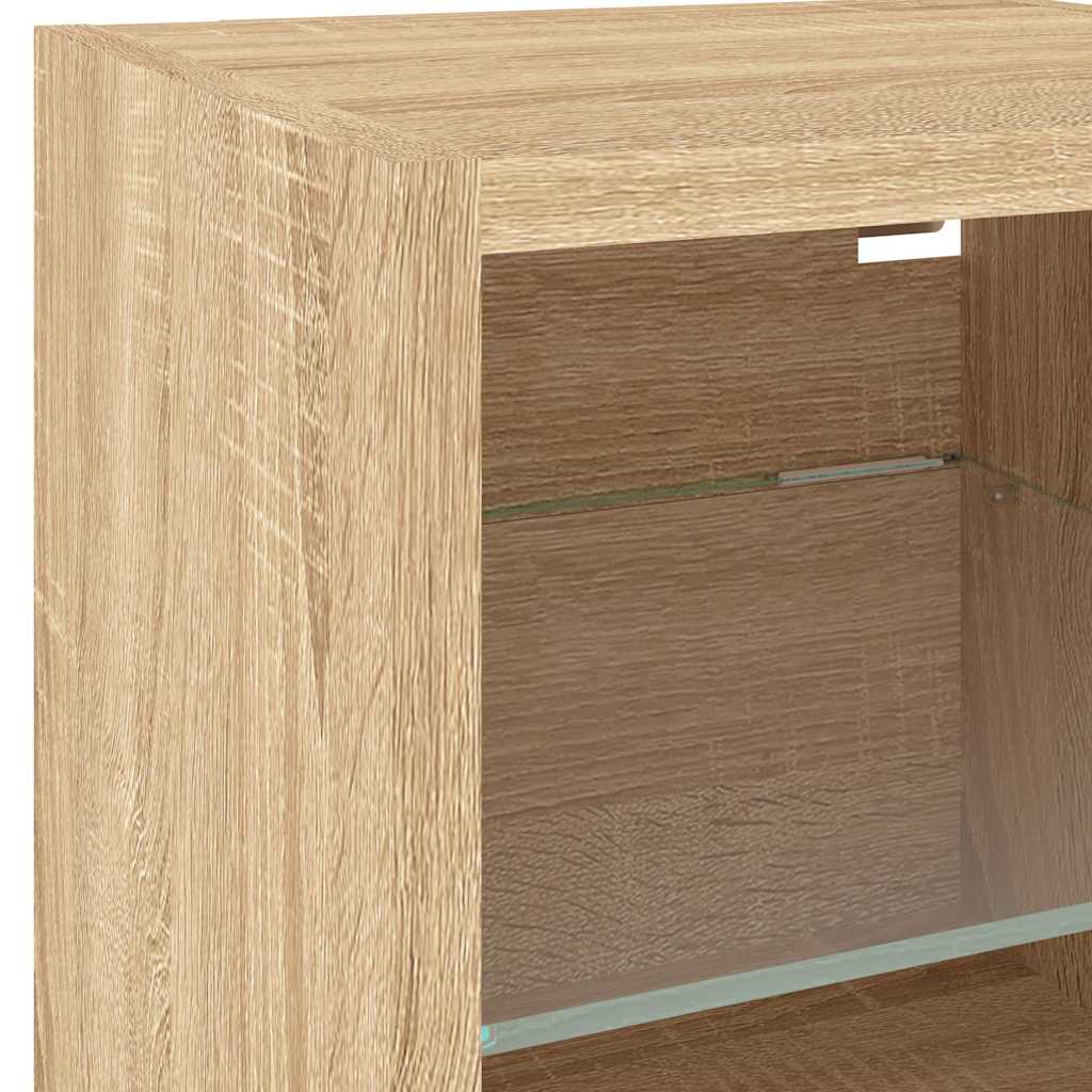 vidaXL 8 Piece TV Wall Units with LED Sonoma Oak Engineered Wood