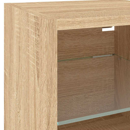 vidaXL 8 Piece TV Wall Units with LED Sonoma Oak Engineered Wood