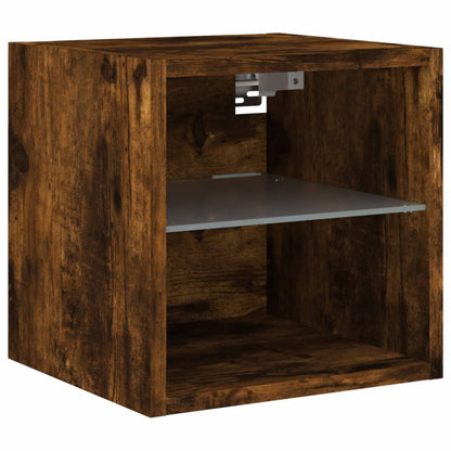 vidaXL 8 Piece TV Wall Units with LED Smoked Oak Engineered Wood