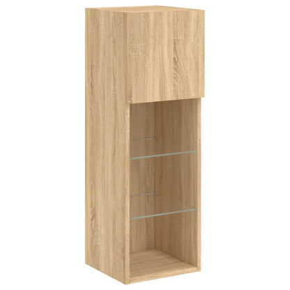 vidaXL 4 Piece TV Wall Units with LED Sonoma Oak Engineered Wood