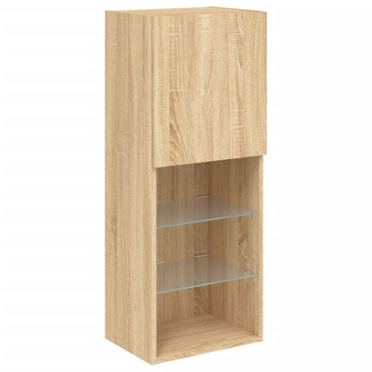 vidaXL 4 Piece TV Wall Units with LED Sonoma Oak Engineered Wood