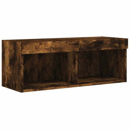 vidaXL 4 Piece TV Wall Units with LED Smoked Oak Engineered Wood