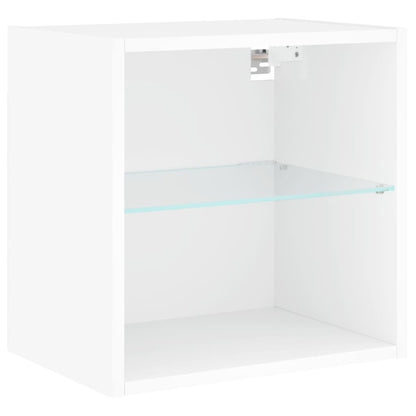 vidaXL TV Wall Unit | White | Engineered wood and glass | Large | TV Wall Unit