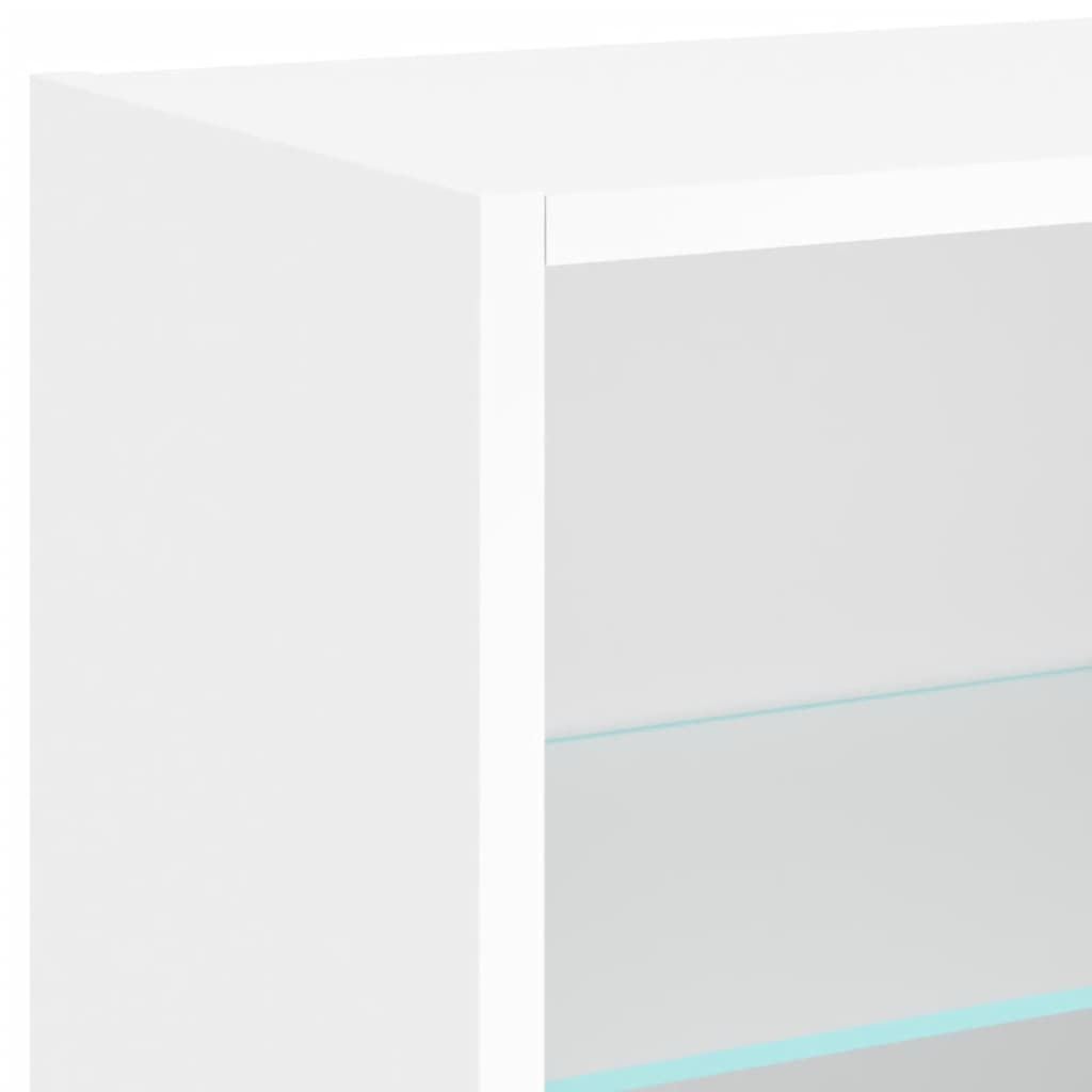 vidaXL TV Wall Unit | White | Engineered wood and glass | Large | TV Wall Unit