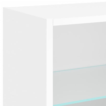 vidaXL TV Wall Unit | White | Engineered wood and glass | Large | TV Wall Unit