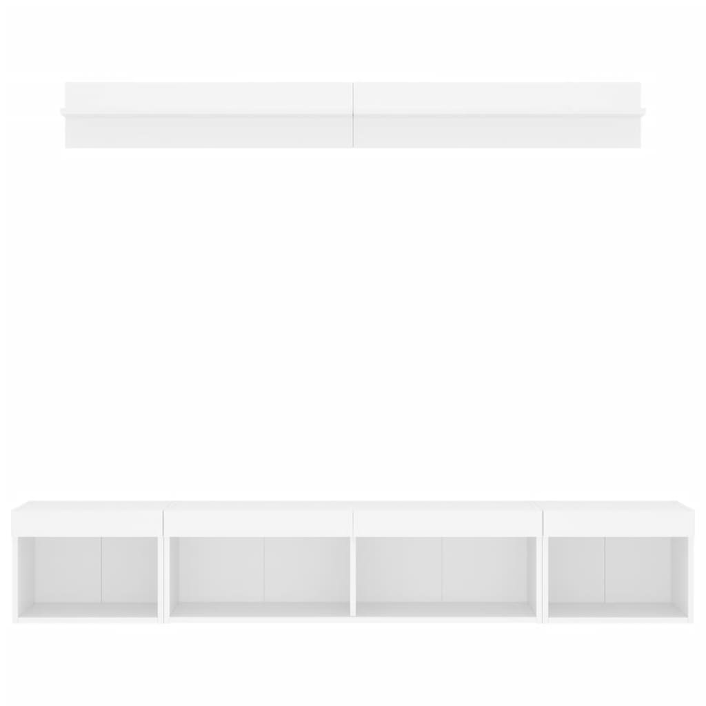 vidaXL 5 Piece TV Wall Units with LED White Engineered Wood