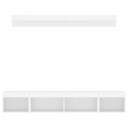 vidaXL 5 Piece TV Wall Units with LED White Engineered Wood